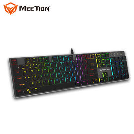 Spätester Technologie-Hersteller MEETION MK80 führte dünner Usb helle Hintergrundbeleuchtung Rgb-Metalltastatur für Gamer-Tastatur