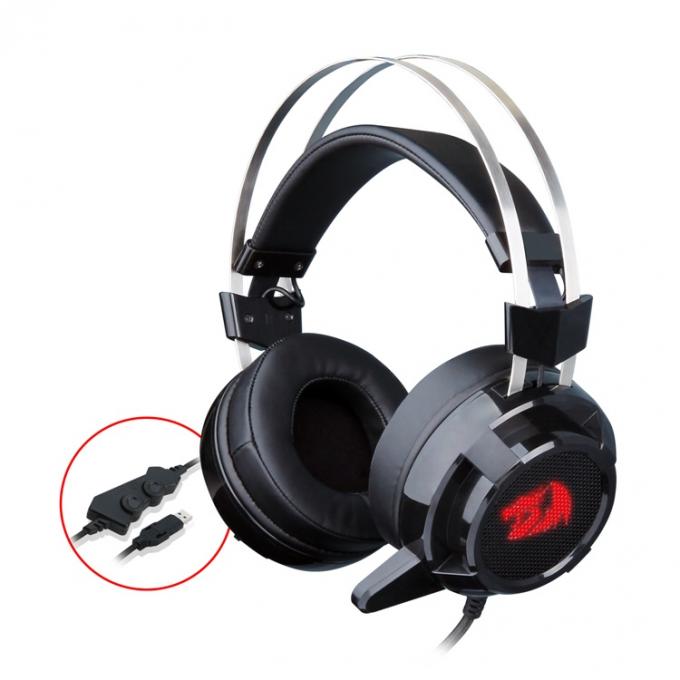 Fördernder Spiel-Kopfhörer Gamer Redragon-Erschütterungs-Lautstärkeregler ABS Kopfhörer-Computer verdrahteter Spiel USBs 7,1